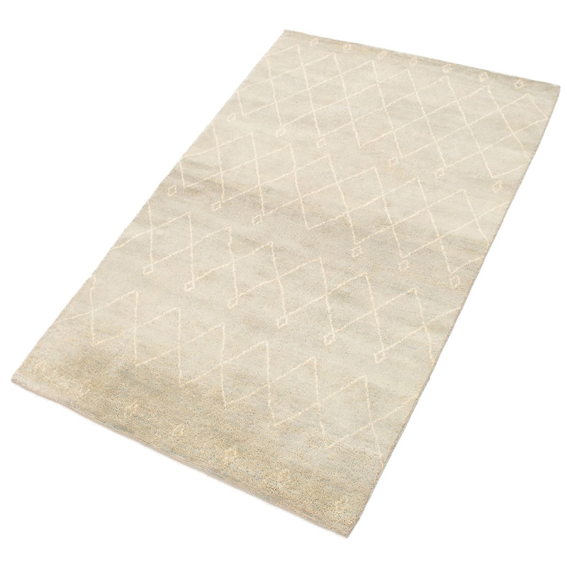 Tapis crème en laine noué la à la main Santoyo