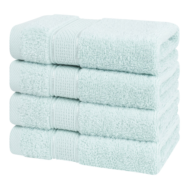 Maleigh 100% Cotton Soft Absorbent 4 Piece Washcloths Set, Mint
