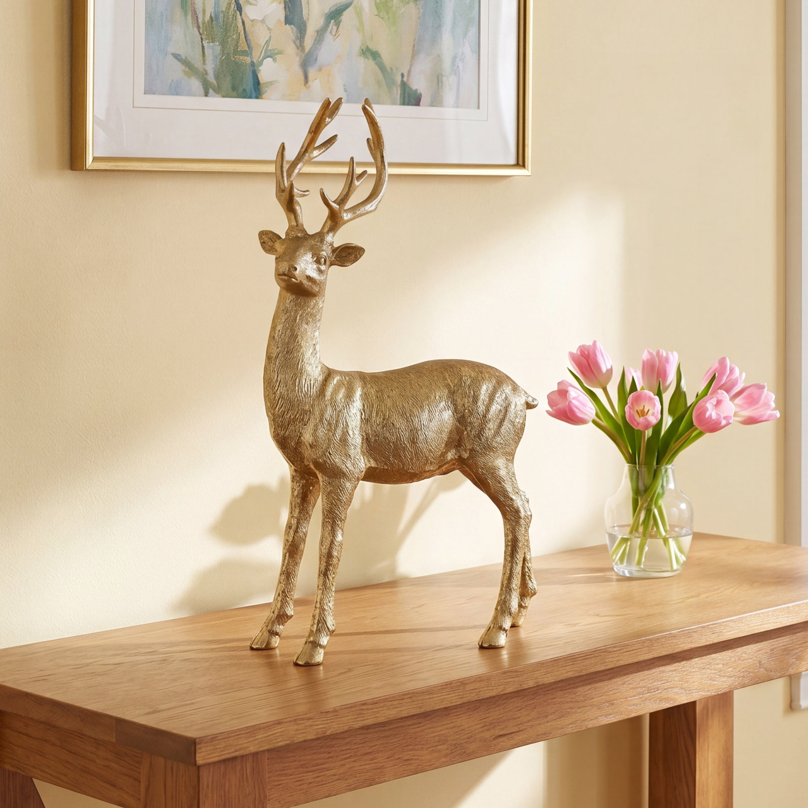 Standing Reindeer Resin Holiday Figurine