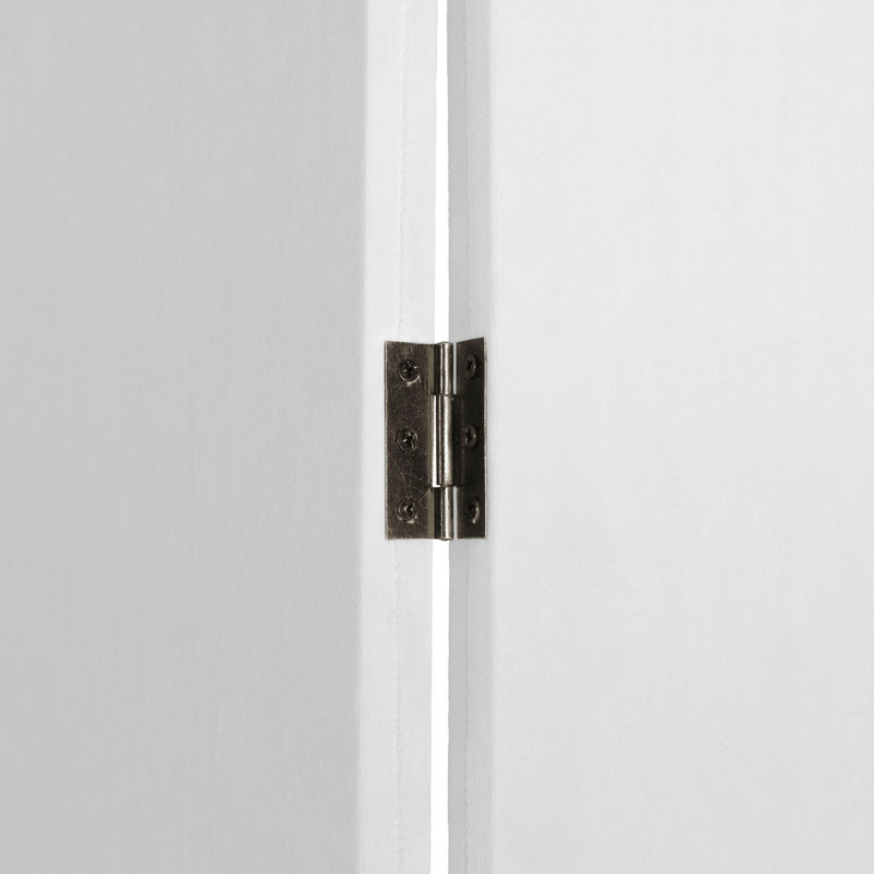 Wayt 3 - Panel Velvet Folding Room Divider, White