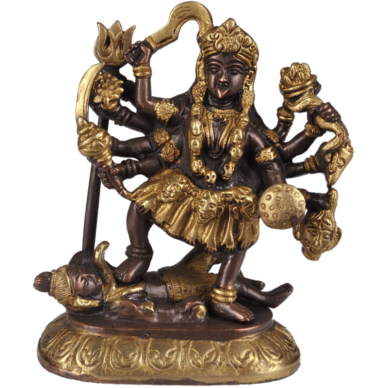 Déesse Kali dans des teintes dorées et brunes