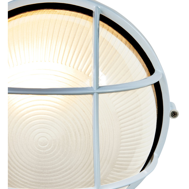 Zurcher 1 - Bulb Outdoor Bulkhead Light, White, 7" H x 7.5" W x 4" D