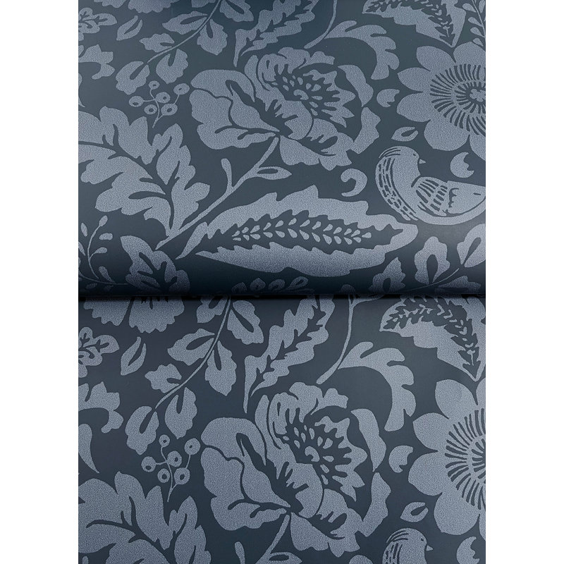 Marta Navy Floral Trail Wallpaper, Navy