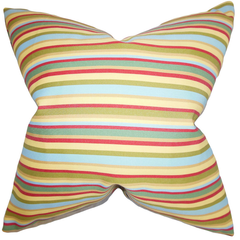Housse de coussin synthétique charlton home, Multicolore, 24 po x 24 po