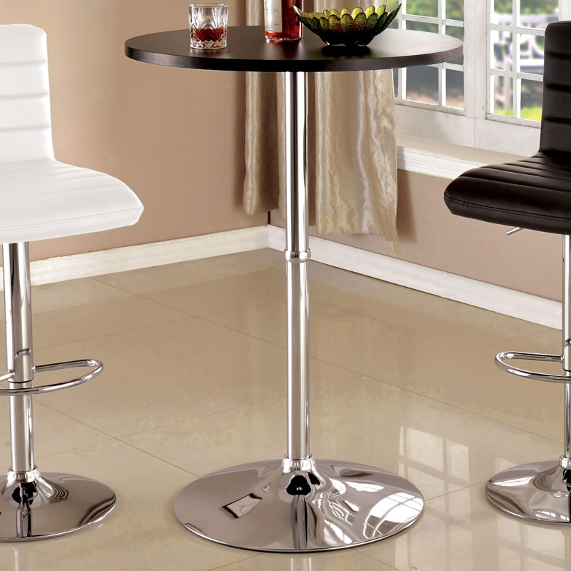 Manuel Round Metal Base Dining Table, Black