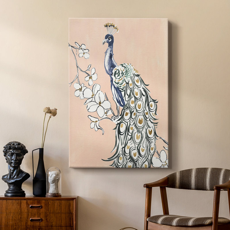 Paon en or IV - galerie Cavas sur mesure, H 60 po x l 40 po