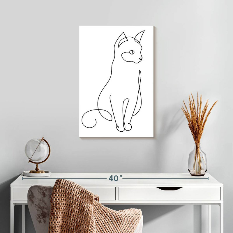 Brampt Minimalist Cat, 24" H x 16" W