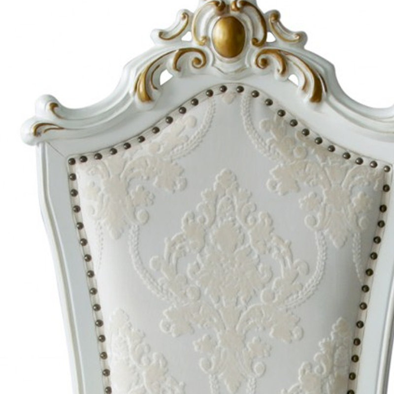  Ensemble de deux chaises d'appoint en simili cuir beige et blanc