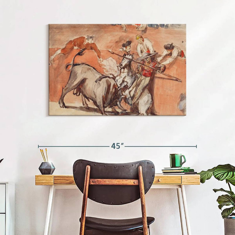 Brampt Bullfight 1865, 26" H x 39" W