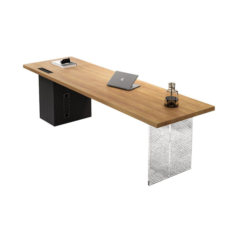 Bureau et bibliothèque intégrés modernes et simples, H 29,53 po x l 94,49 po x P 35,43 po, Noir