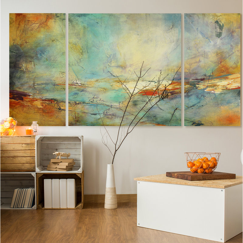 « Eternidad » - Ensemble de 3 reproductions d'art graphique sur toile, H 32 po x l 64 po x P 1,5 po