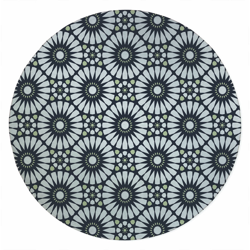 Sylvia Outdoor Area Rug, Round 5'