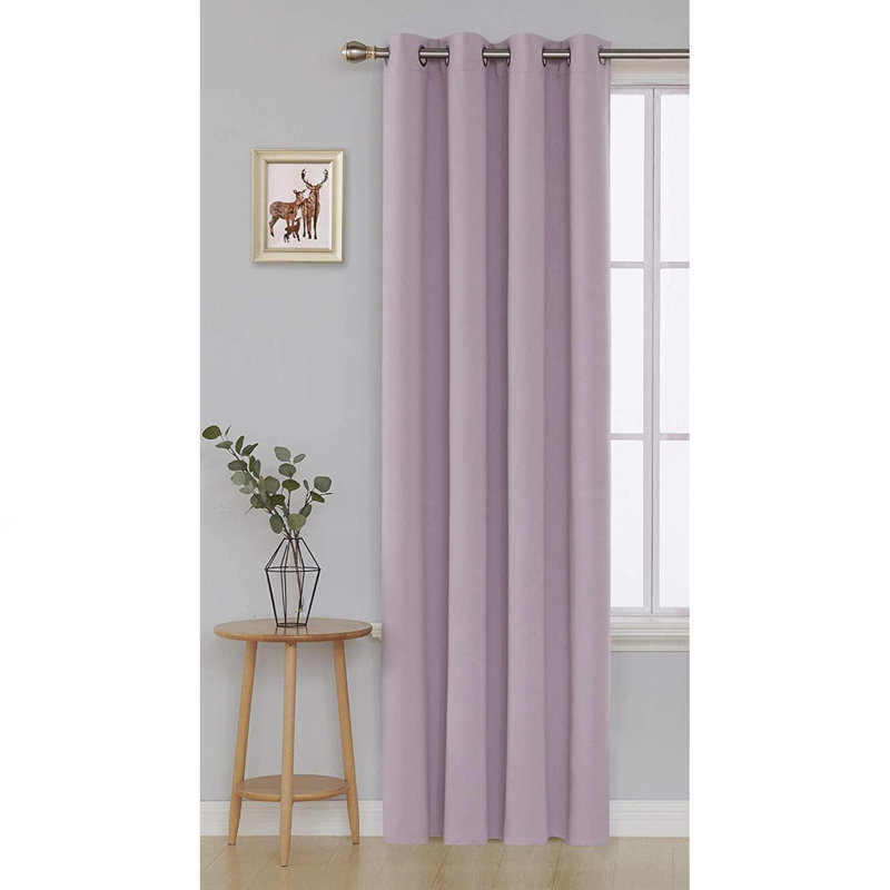 Biannca Blackout Curtain Single Panel, Light Pink, 140 W x 175 D cm