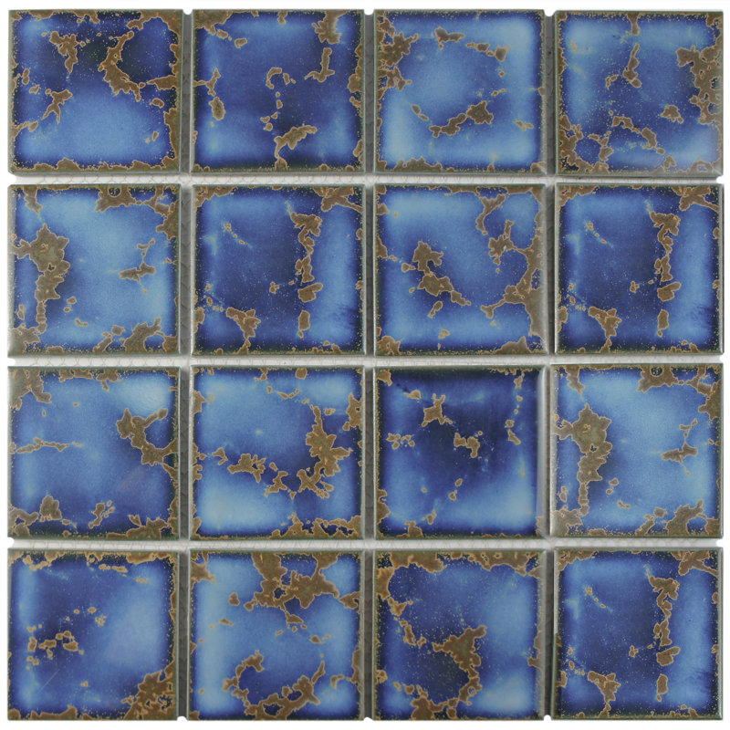Channel Terra Azure Mega Square 12-1/4" x 12-1/4" Porcelain Mosaic Floor and Wall Tile