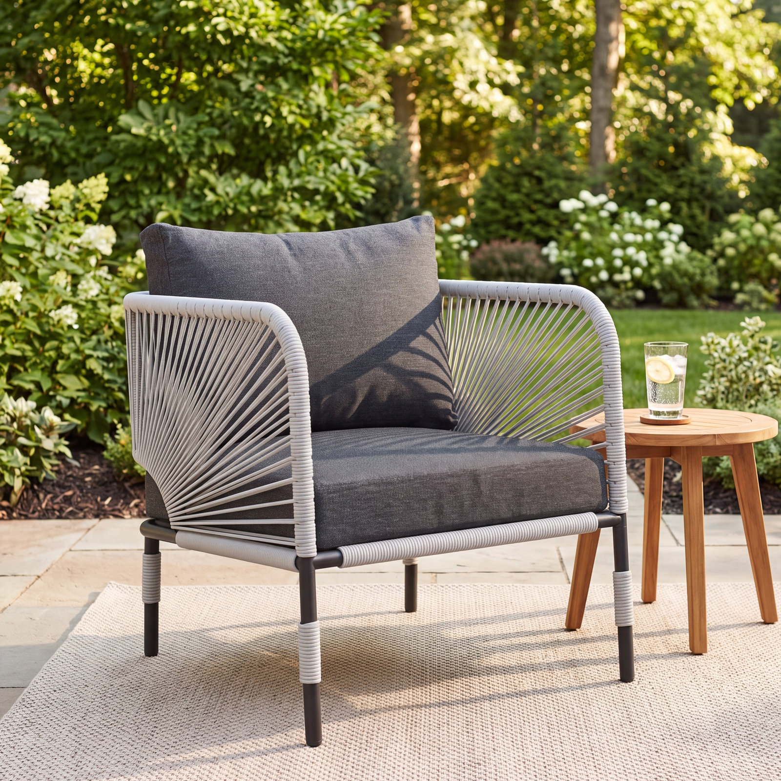 Acklin Patio Lounge Chair, Gray, Gray
