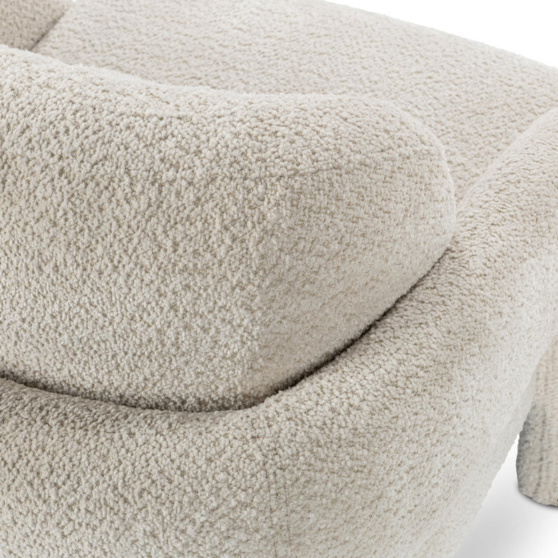 Chaise d'appoint rembourrée Salino, Polyester naturel