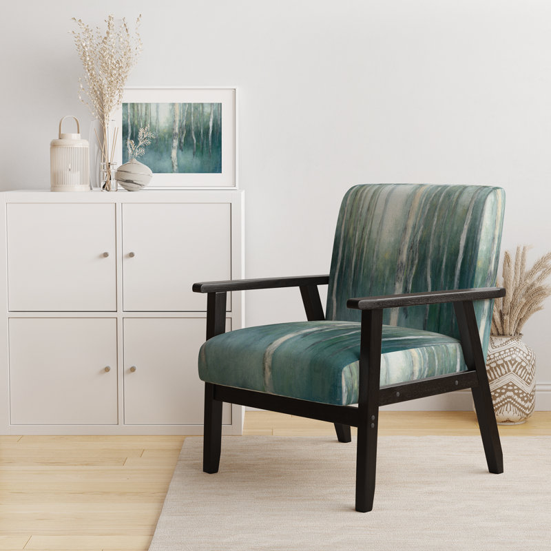 Fauteuil d'appoint rembourré 'Frayer - Green Forest Dream - Traditional