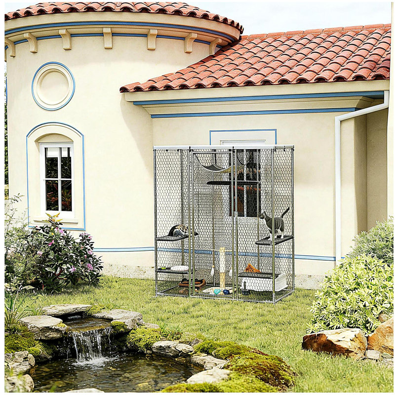 Cage pour animal de compagnie, enclos pour chat de patio, cage de chat pour l'extérieur