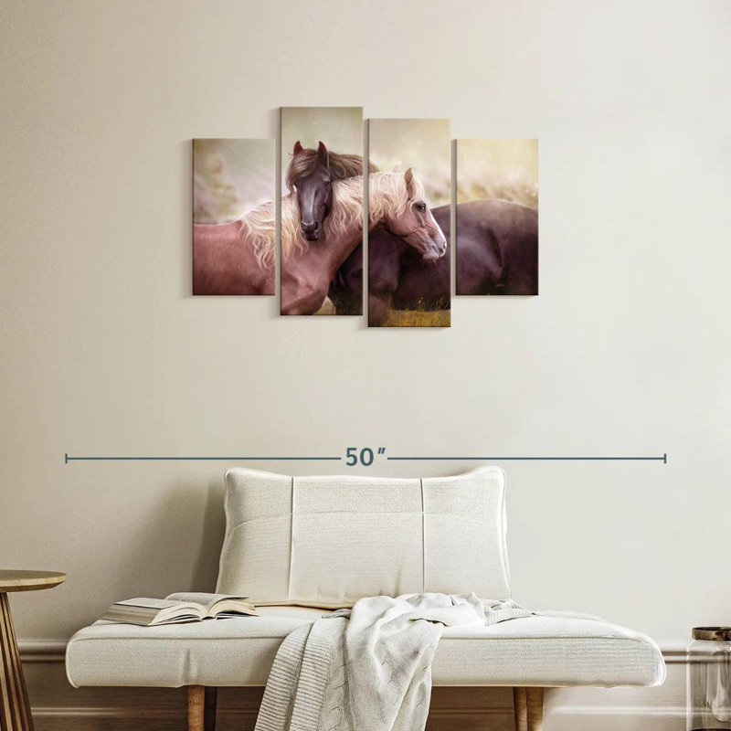 Brampt illustrant un cheval romantique, H 22 po x l 36 po