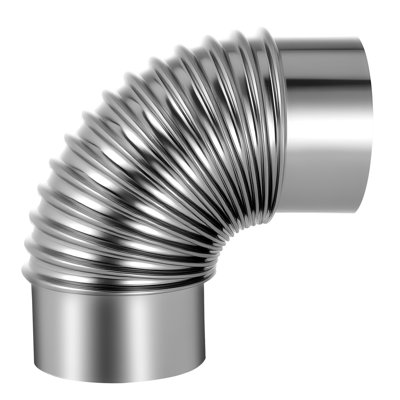 2 Pack Dryer Vent Elbow, 90 Degree Hose Connector Kit for 4 Inch Duct, Stainless Steel Vent Elbows with 4 Clamps and Aluminum Foil Tape, for HVAC Ducts, Pipes, and Ductworks at Tight Space