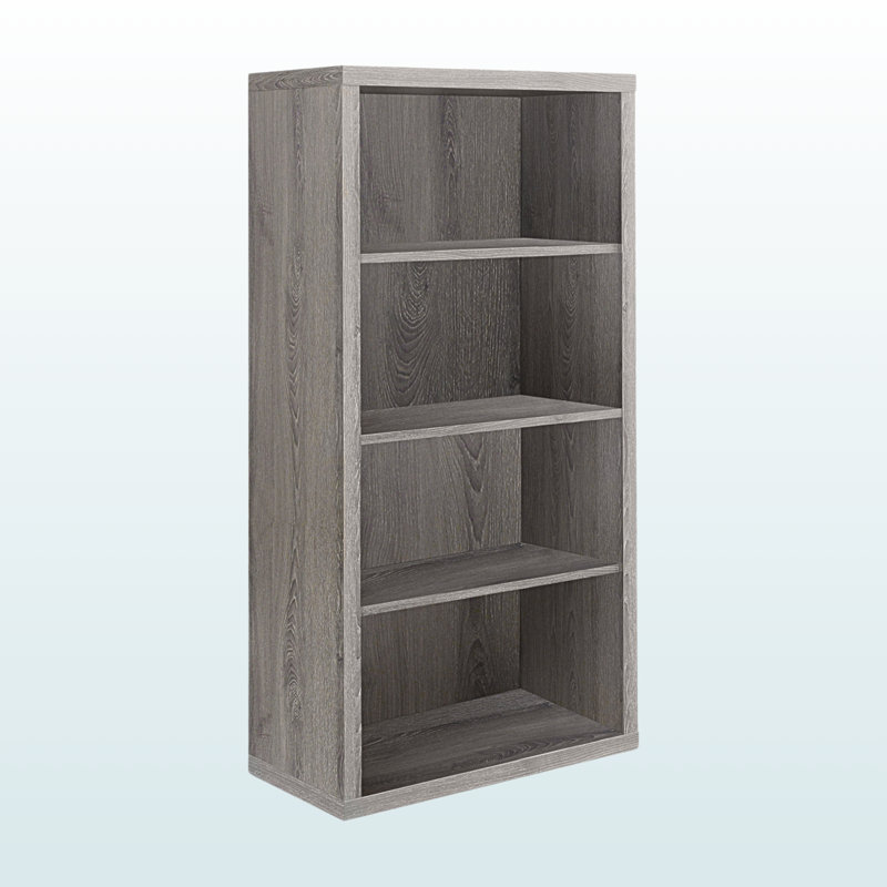 Bibliothèque Emmett à 4 tablettes ouvertes et 3 tablettes réglables au fini gris, H 47,39 po x l 23,57 po x P 11,48 po