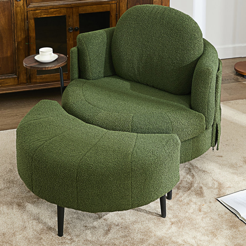 Canapé simple avec repose-pieds, Vert
