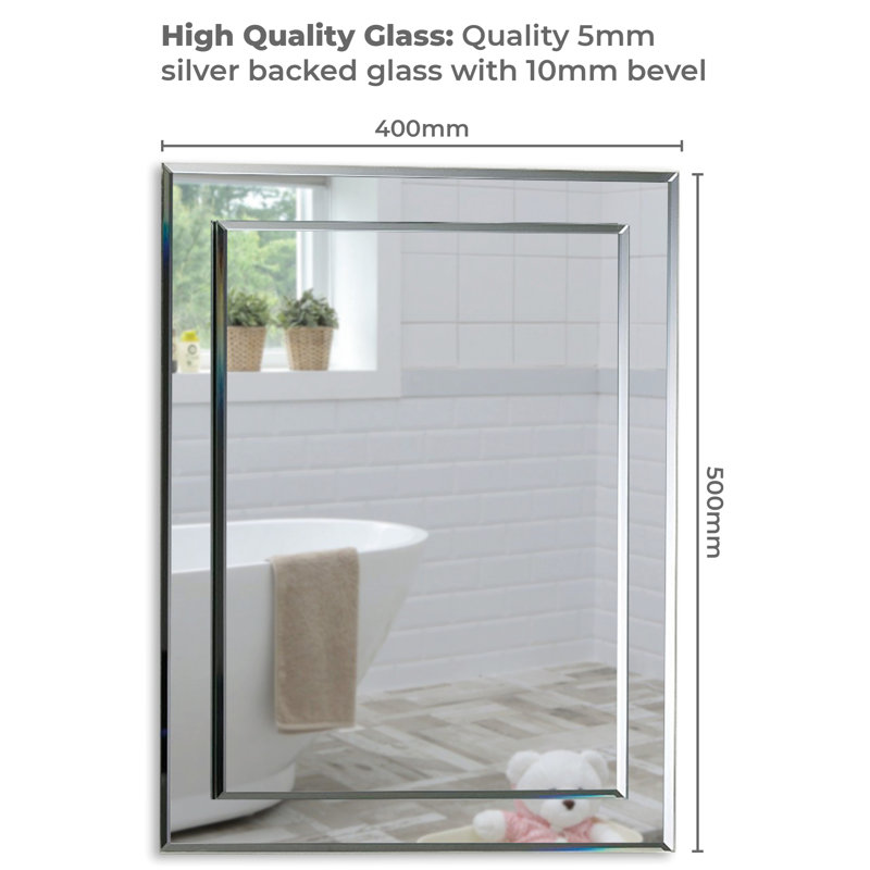Seeger Rectangle Wall Mirror, 50cm x 40cm