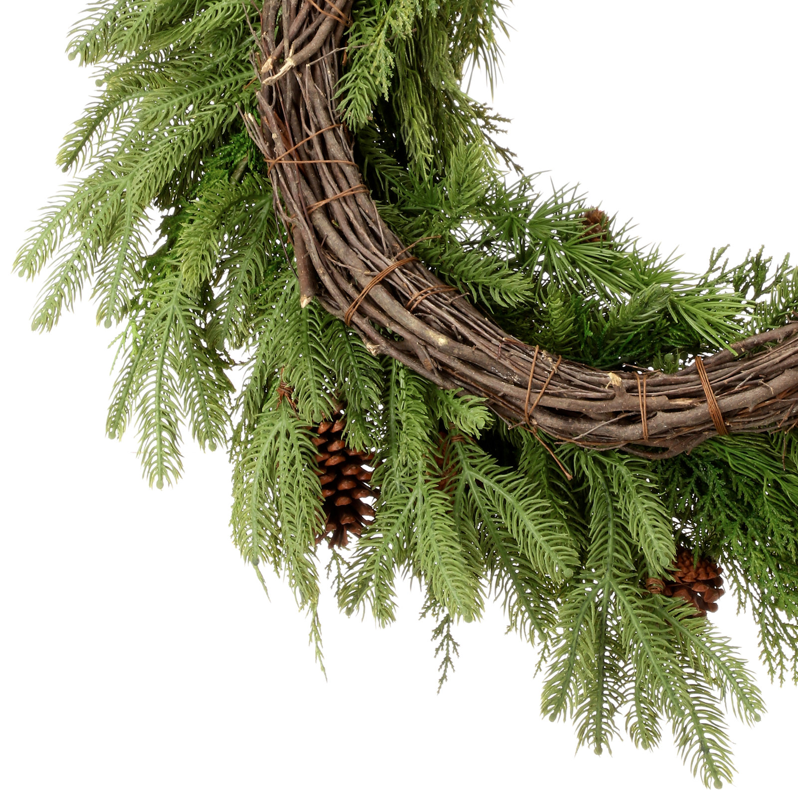 The Holiday Aisle® 36" Evergreen Wreath, 30" W x 30" H x 7" D