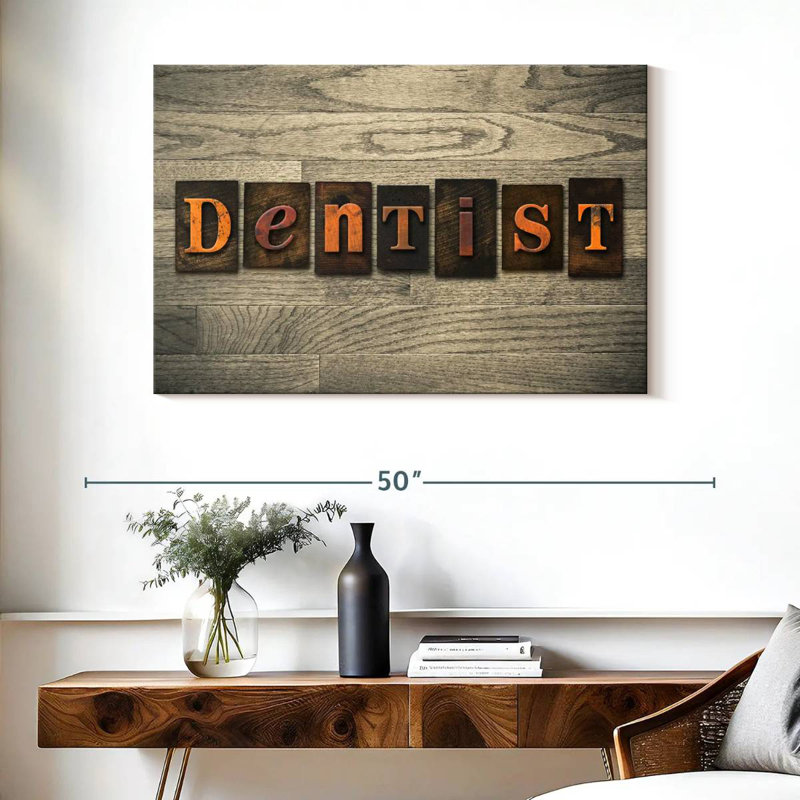 Alcaraz, dentiste, typographie, H 26 po x l 39 po