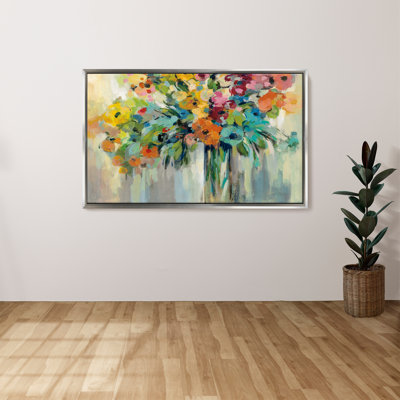 "Nuage de fleurs" par Silvia Vassileva, reproduction sur toile dans un cadre flottant