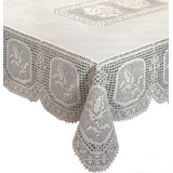 Kenyatta Fine Lace Crochet Floral Vinyl Tablecloth 