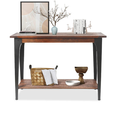 Walnut Solid Wood Rectangular Console Table