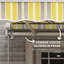 Auvent rétractable 12 pi x 10 pi Manivelle manuelle. 280 g / m² et tissu hydrofuge, cadre en aluminium. Tapis jaune et gris rétractable. Manivelle. Tissu. Terrasse, balcon, abat-jour