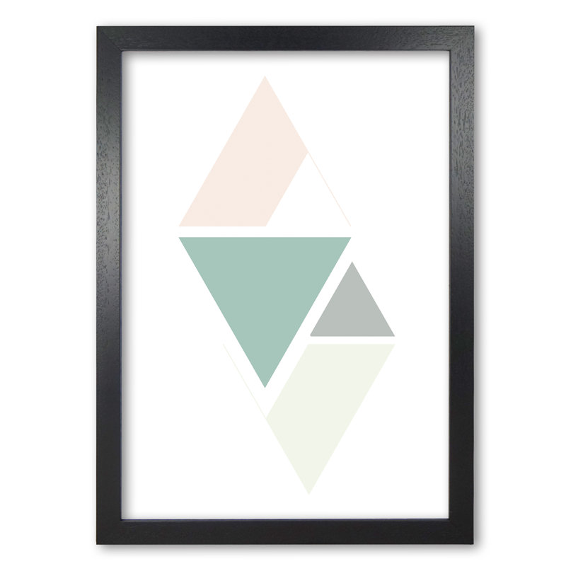 Abstract Triangles - Print, Black Grain Frame, 42 cm H x 30 cm W x 5 cm D