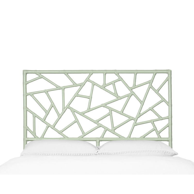 Tiffany Wicker/Rattan Open-Frame Headboard, Celery Green, Queen