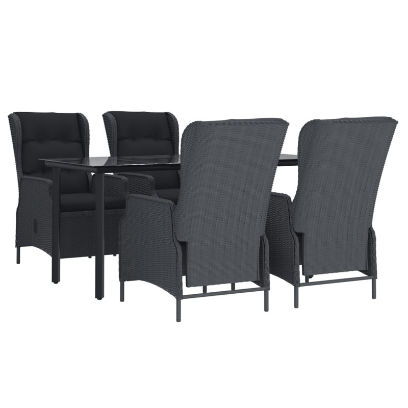 Finan Rectangular 4 - Person 63" Long Dining Set with Cushions, Dark Gray