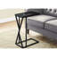 Table d'appoint noire avec base coulissante pour, conception moderne, mouvement facile et léger, poids de 9 lb, assemblage requis, fabrication en stratifié et en métal, détente idéale dans la chambre à coucher, 24,99