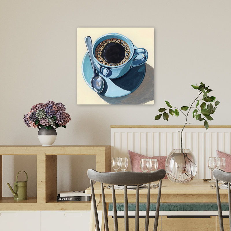Café noir avec art contemporain Crema, H 18 po x l 18 po