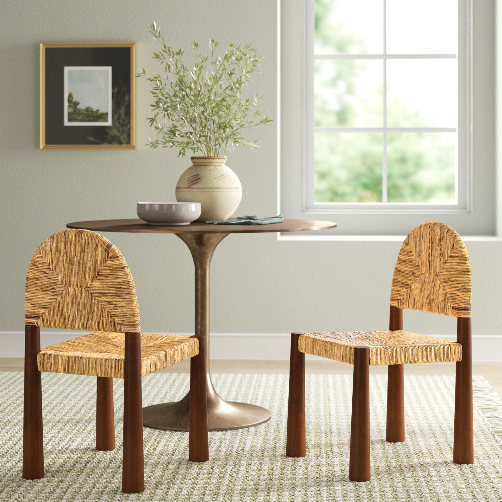 Jeane 17.5 inches Wide Side Chair, Brown Solid Wood