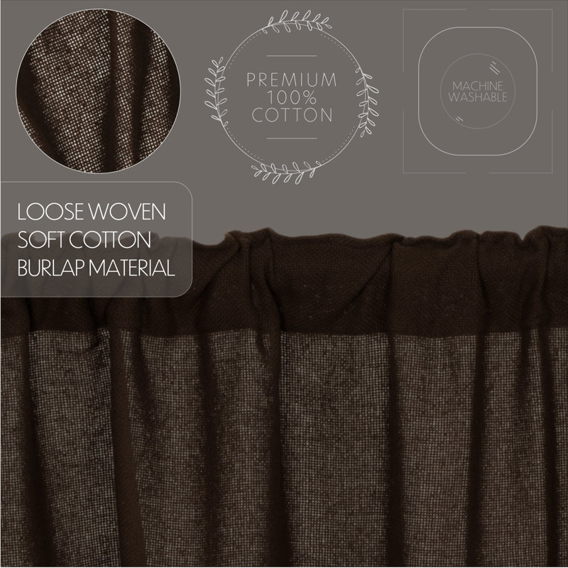 Gerritt Cotton Swag 72'' W Window Valance, Brown