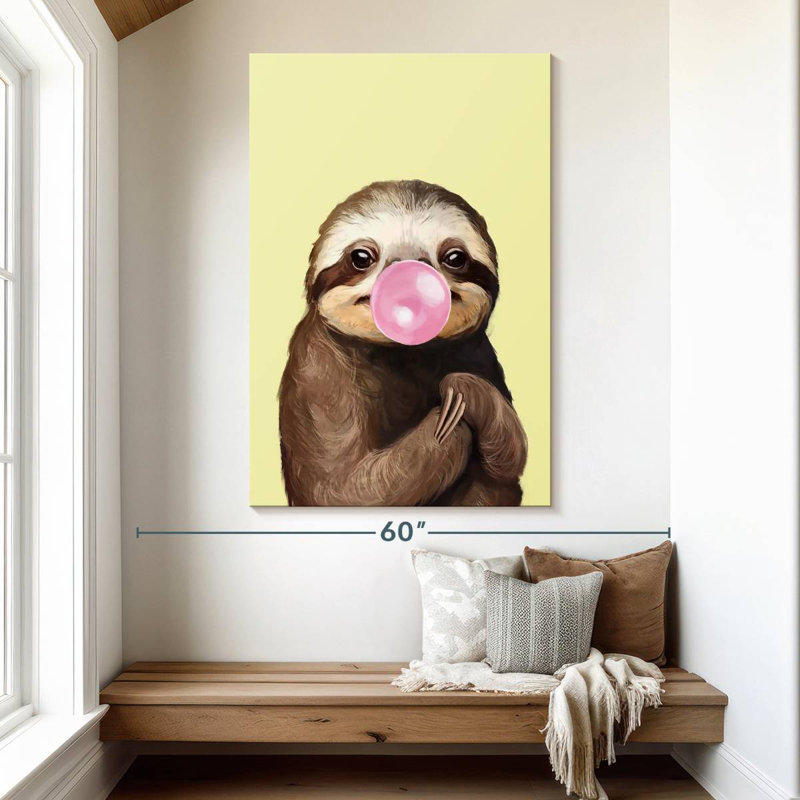 Ketti Bubble Gum Sloth I, 51" H x 34" W