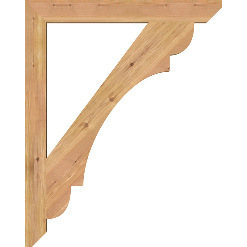 Support en bois / corbeau, Cèdre rouge de l'Ouest (lisse), H 40 po x l 3,5 po x P 32 po
