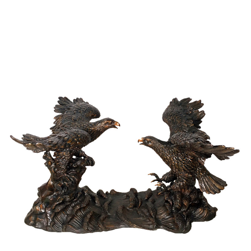 Base de table bronze deux aigles