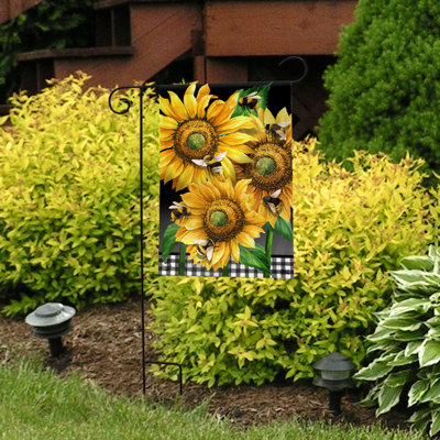 Buzzing Sunflowers Garden Flag
