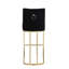 Tabouret de bar de 26 po de hauteur comptoir 2, velours noir, structure en métal brossé pour pub et cuisine de 2 tabourets, dossier de siège,-316712474