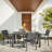 Ellenton Rectangular Metal Outdoor Dining Table With Umbrella Hole , 59'' in. W 31.5'' in. D-115068697-115068699