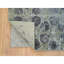 Tapis noué à la main 8 pi x 9 pi 10 po gris et bleu en laine et soie