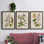 «Vintage Flowering Trees II», ensemble de 3 reproductions d'art sur toile