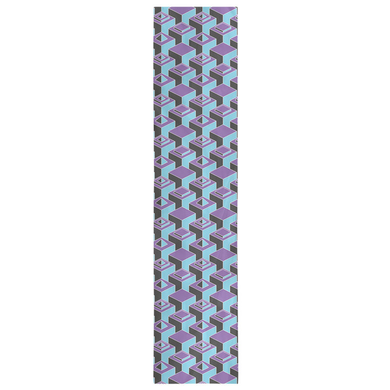 Chemin de table Classic Skyscrapers, 16 po x 72 po, Mauve / bleu sarcelle