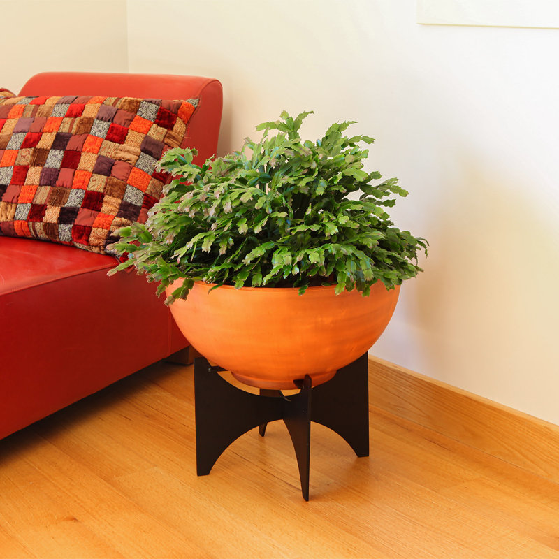 Norma I Metal Pot Planter, Burnt Sienna, 18" H x 20" W x 20" D